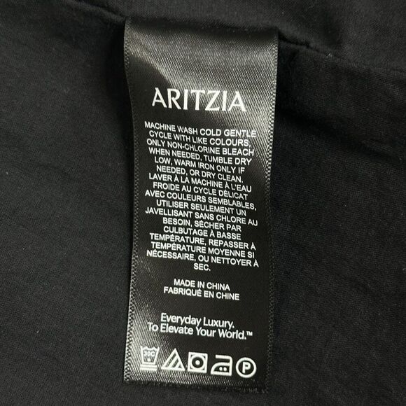 Aritzia Wilfred Saturn Dress Black Organic Linen Wrap Midi 8 Minimalist Classic - Picture 12 of 12